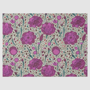 Purple Floral Tissue Paper