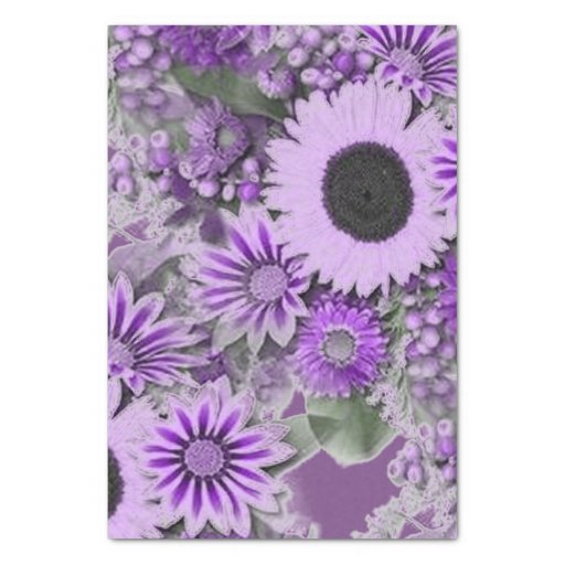 Image of Purple Floral Tissue Paper