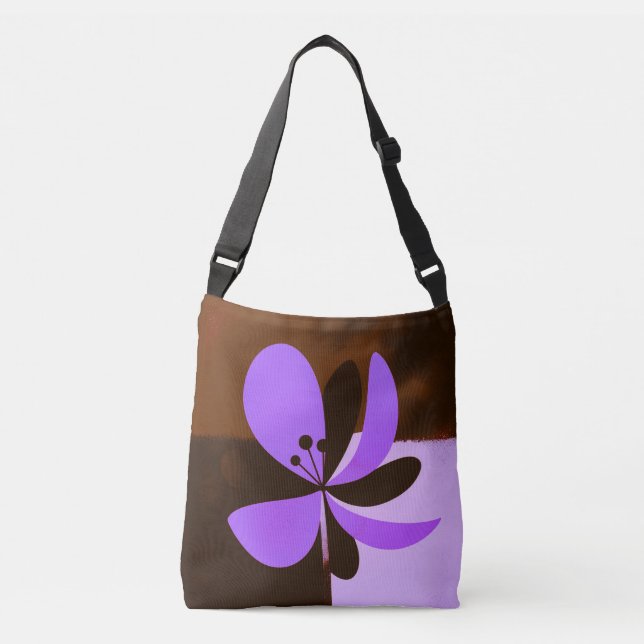 Purple Floral Tote Bag – Bold Modern Flower Design (Front)