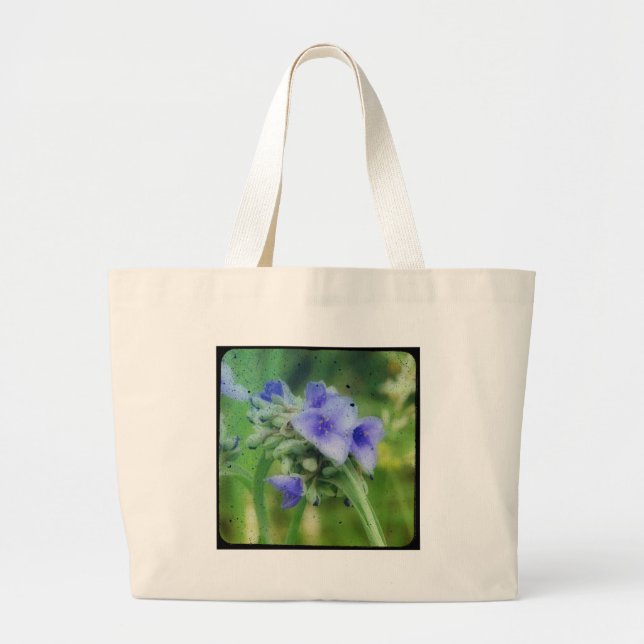 Purple Floral TTV Large Tote Bag (Front)