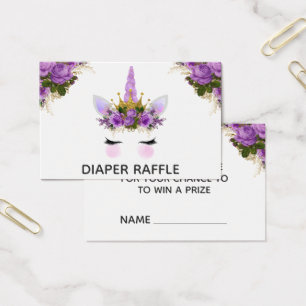 Purple Floral Unicorn Princess Diaper Raffle