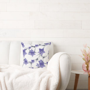 Purple Floral Vine Botanical Cushion