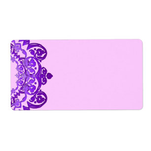Purple Floral Vintage Art Blank Large Labels