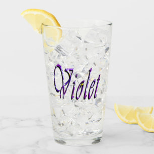 Purple Floral Violet Name, Glass