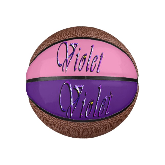 Purple Floral Violet Name, Kids Basketball (Front)