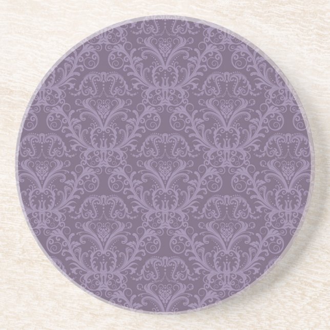 Purple floral wallpaper 2 coaster (Front)