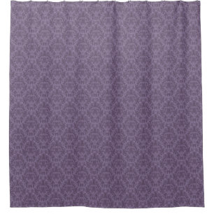 Purple floral wallpaper 2 shower curtain