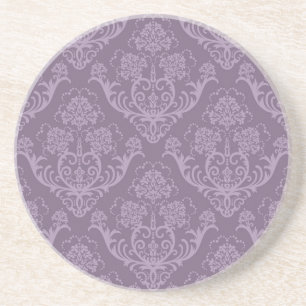 Purple floral wallpaper coaster