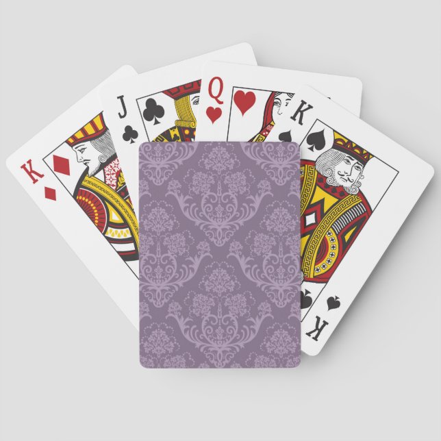 Purple floral wallpaper playing cards (Back)