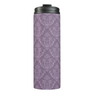Purple floral wallpaper thermal tumbler