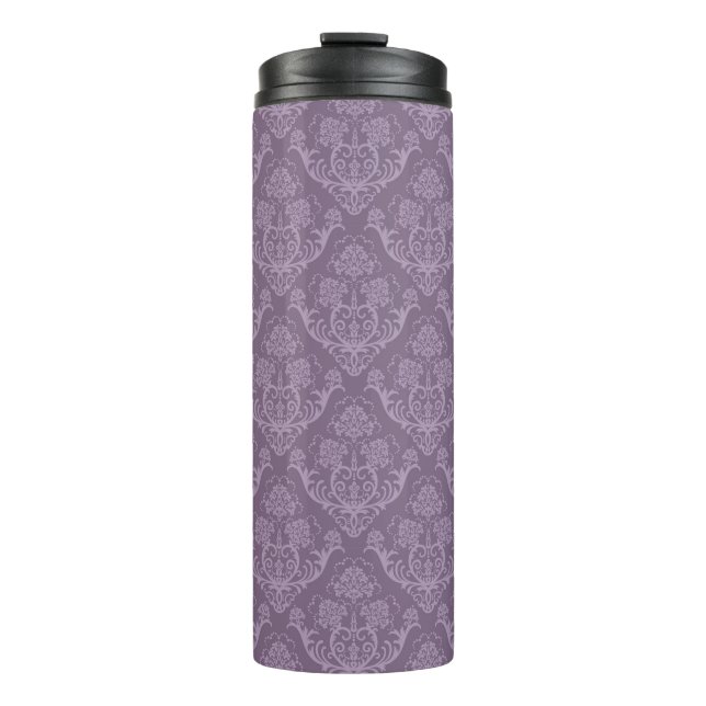 Purple floral wallpaper thermal tumbler (Front)