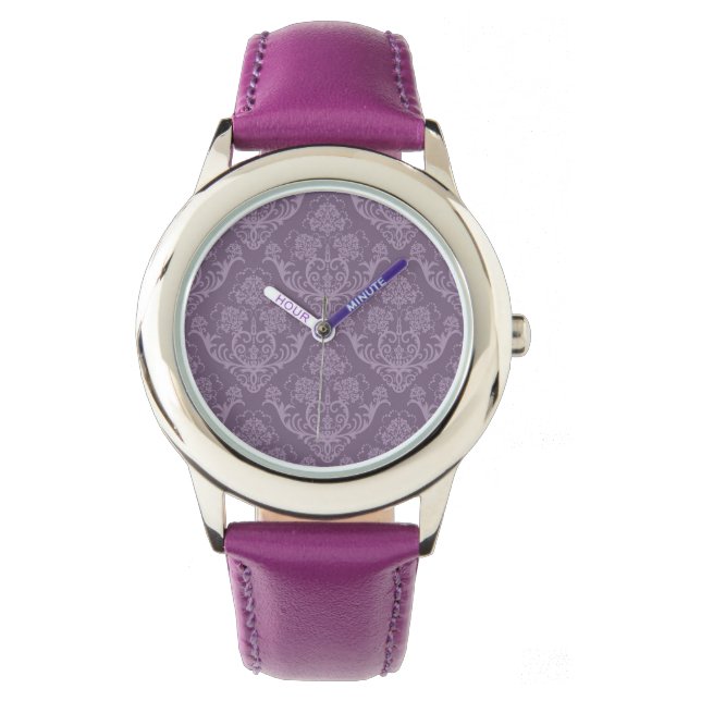 Purple floral wallpaper watch (Front)