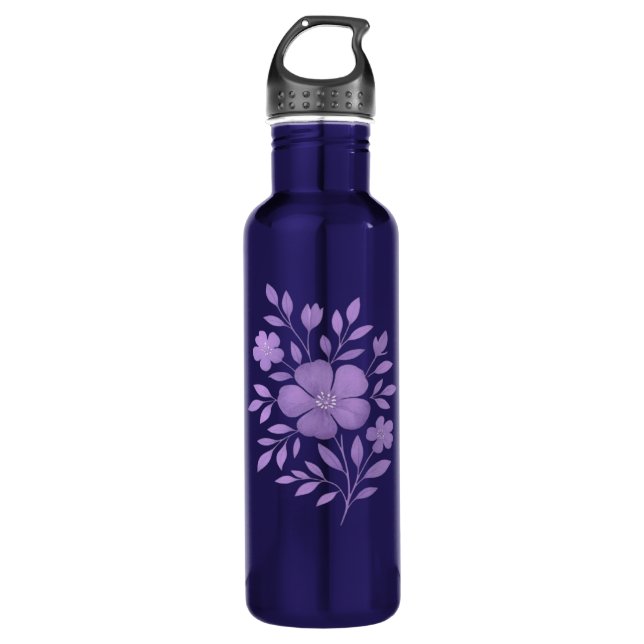 Purple Floral Water Bottle (Front)