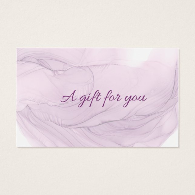 purple floral watercolor blank beauty gift cards (Back)