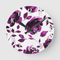 Purple Floral Watercolor Flowers Elegant Chic