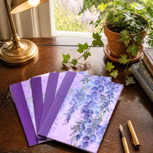 Purple Floral Watercolor Note Card