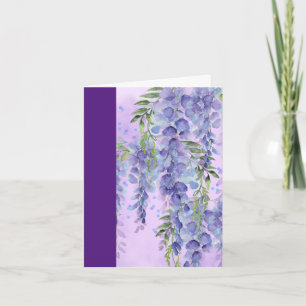 Purple Floral Watercolor Note Card