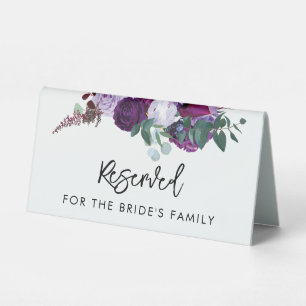Purple Floral Watercolor Script Elegant Wedding