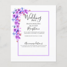 Purple Floral Watercolor Wedding Detail