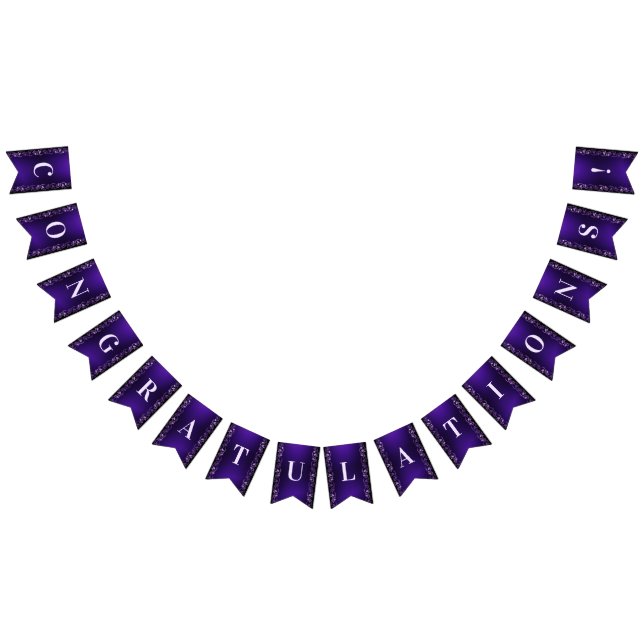 Purple Floral Wedding Bunting Flag (All)