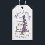 Purple Floral Wedding Cake Bridal Shower Favour Gift Tags<br><div class="desc">Just personalise with your wedding information! Design features an original marker illustration of a tiered wedding cake topped with purple frosting flowers. Ideal for a wedding, anniversary, engagement, bridal shower, or bachelorette party. This wedding cake illustration is also available on other products, including coordinating gift wrap, party products, and decor....</div>