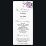 Purple Floral Wedding Ceremony Program Programme<br><div class="desc">Elegant wedding program featuring watercolor illustration of purple peony with greenery. All the wedding ceremony information and the wedding party's name listed on this program.</div>