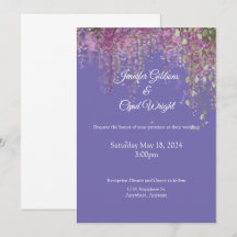 Purple Floral Wedding Invitation