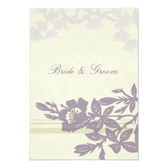 Purple Floral Wedding Invitation Card