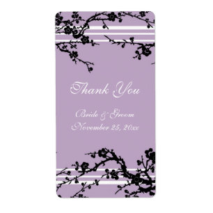 Purple Floral Wedding Labels