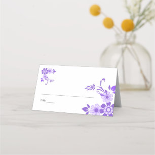 Purple Floral Wedding Place Card