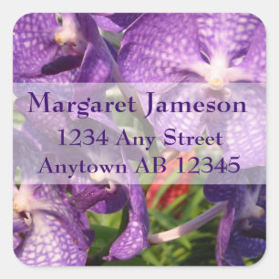 Purple Floral Wedding Return Address Label