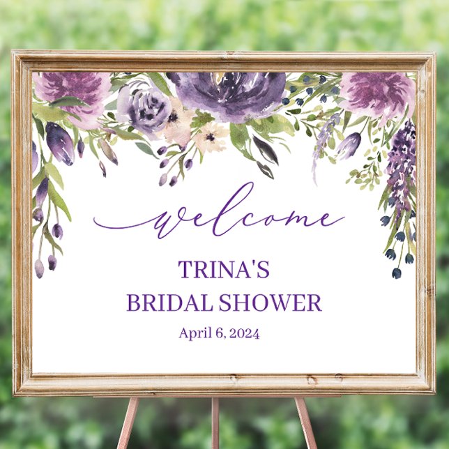 Purple Floral Welcome Sign (Creator Uploaded)
