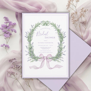 Purple Floral Whimsical Vintage Bridal Shower Invitation