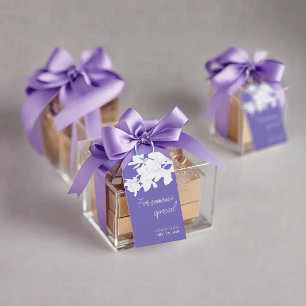 purple Floral white Design Personalised Text Gift Tags