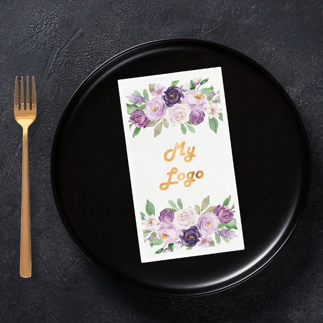 Purple florals business logo napkin (Creator Uploaded)
