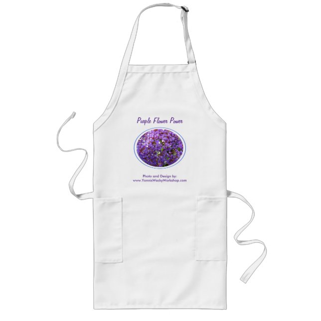 Purple Flower #12 Long Apron (Front)
