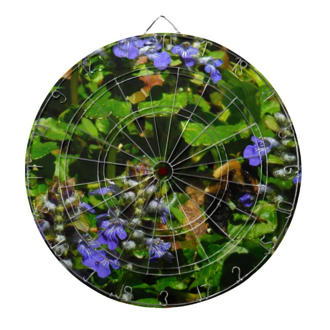 Purple Flower and Bumble Bee Dartboard (Front)