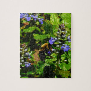 Purple Flower and Bumble Bee Jigsaw Puzzle