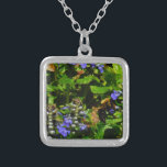 Purple Flower and Bumble Bee Silver Plated Necklace<br><div class="desc">Purple Bee Balm Flower Blossom and yellow and black  Bumble Bee Photo by Sandy Closs taken at Lake Arrowhead purple, "bee balm",  flower,  flowers,  floral, spring,  cherry,  cherries,  garden,  wedding,  weddings, </div>