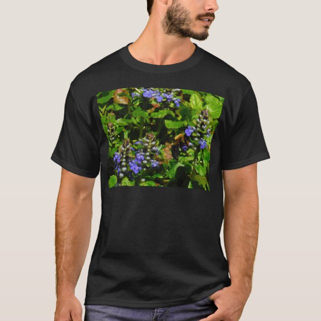 Purple Flower and Bumble Bee T-Shirt (Front)