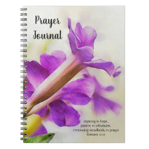 Purple Flower Art Faith Bible Verse Journal