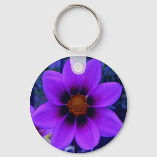 Purple Flower at Dusk Key Ring