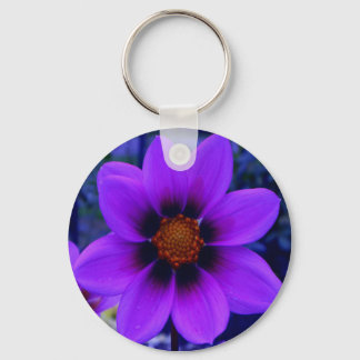 Purple Flower at Dusk Key Ring