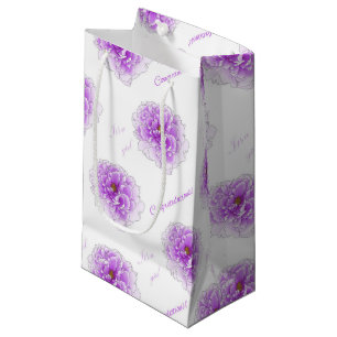 Purple Flower Baby Shower Small Gift Bag