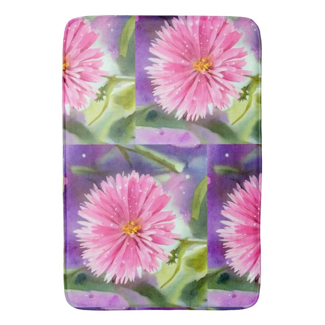 Purple Flower Bath Mat (Front Vertical)