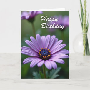 Purple Flower Birthday Card