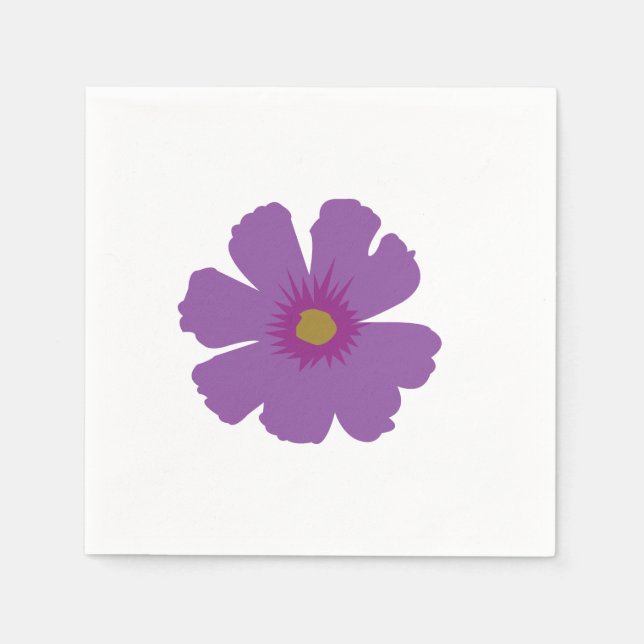 Purple Flower Birthday Napkin (Front)