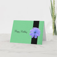 Purple Flower Black Ribbon Birthday Wishes
