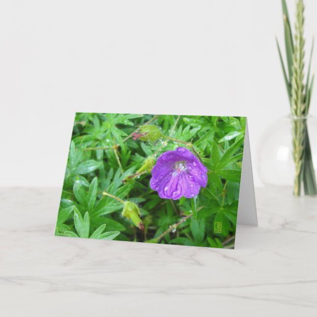 Purple Flower Blank Card (Front)