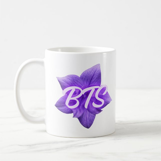 Purple Flower BTS Coffee Mug (Left)